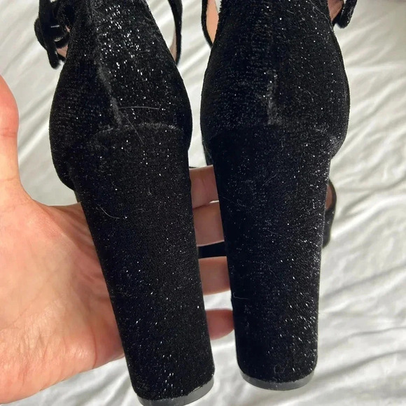 Chinese Laundry Riddle black velvet platform heels sparkly excellent Size 8.5 - Picture 5 of 10